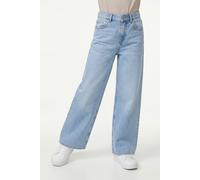 Weite Jeans KIDS ONLY "KOGLOPEZ HW WIDE DNM BOX", Mädchen, Gr. 116, N-Gr, light blau denim, Denim/Jeans, Obermaterial: 100% Baumwolle, Abriebeffekte, unifarben, weit lang, Jeans (16629312-116) light b