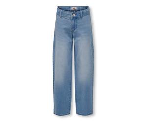 Weite Jeans KIDS ONLY "KOGSYLVIE CLEAN WIDE LEG LB DNM PIM NOOS", Mädchen, Gr. 116, N-Gr, blau (light blau denim), Denim/Jeans, Obermaterial: 69% Baumwolle, 29% Polyester, 2% Elasthan, unifarben, rela
