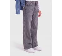 Weite Jeans KIDS ONLY "KOGTAYLOR HW BARREL DNM PIM828 NOOS", Mädchen, Gr. 122, N-Gr, grau (medium grau denim), Denim/Jeans, Obermaterial: 100% Baumwolle, unifarben, loose fit lang, Jeans, Baumwollmisc