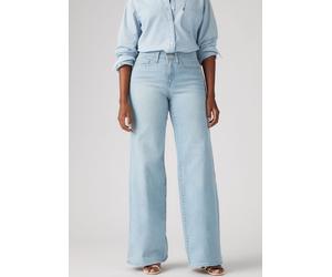 Weite Jeans LEVI'S "Jeans 318 SHAPING", Damen, Gr. 31, Länge 30, blau (tall glass), Denim/Jeans, Obermaterial: 80% Baumwolle, 19% Polyester, 1% Elasthan, unifarben, weit knöchellang, Jeans, im Five-Po