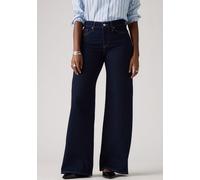Weite Jeans LEVI'S "Jeans 318 SHAPING", Damen, Gr. 31, Länge 34, blau (schwarzest sky), Denim/Jeans, Obermaterial: 80% Baumwolle, 19% Polyester, 1% Elasthan, weit knöchellang, Jeans, im Five-Pocket St