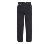 Weite Jeans LEVI'S KIDS "LVG RIBCAGE STRAIGHT", Mädchen, Gr. 14 (158), N-Gr, schwarz (schwarz heart), Denim/Jeans, Obermaterial: 68% Baumwolle, 27% Polyester, 4% Viskose, 1% Elasthan, lang, Jeans, Str