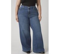 Weite Jeans LEVI'S PLUS "PL 318 SHAPING", Damen, Gr. 20 (52), Länge 32, clever girl plus, Denim/Jeans, Obermaterial: 80% Baumwolle, 19% Polyester, 1% Elasthan, unifarben, weit knöchellang, Jeans, im F