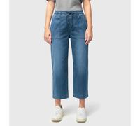 Weite Jeans MAC "CULOTTE casual denim", Damen, Gr. 38, N-Gr, blau (blau basic authentic), Denim/Jeans, Obermaterial: 88% Baumwolle, 9% Elastomultiester, 3% Elasthan, unifarben, weit 7/8-Länge, Jeans W