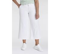 Weite Jeans MAC, Damen, Gr. 40, N-Gr, weiß (weiß denim), Denim/Jeans, Obermaterial: 80% Baumwolle, 18% Polyester, 2% Elasthan, unifarben, weit knöchelfrei, Jeans, im Four-Pocket Style (90230911-40) we