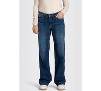 Mac Dream Wide Leg Jeans in Cobalt Authentic Waschung D36 / L30 Straight Fit