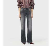 Weite Jeans MAC "Dream Wide authentic", Damen, Gr. 38, Länge 30, soft grau, Denim/Jeans, Obermaterial: 91% Baumwolle, 5% Polyester, 4% Elasthan, straight fit lang, Jeans, mit formendem Shaping-Effekt,