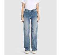 Weite Jeans MAC "Dream Wide authentic", Damen, Gr. 46, Länge 30, blau (authentic sky blau wash), Denim/Jeans, Obermaterial: 90% Baumwolle, 7% Elastomultiester, 3% Elasthan, straight fit lang, Jeans, m