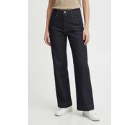Weite Jeans MAC "DREAM WIDE", Damen, Gr. 42, N-Gr, blau (fashion rinsed), Web, Obermaterial: 75% Baumwolle, 12% Modal, 9% Polyester, 4% Elasthan, Jeans, mit Fransen am Saum (70457921-42) fashion rinse
