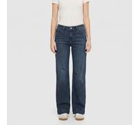 Weite Jeans MAC "DREAM WIDE star", Damen, Gr. 38, Länge 30, blau (used blau schwarz wash), Denim/Jeans, Obermaterial: 90% Baumwolle, 7% Elastomultiester, 3% Elasthan, bequem lang, Jeans, Sehr elastisc