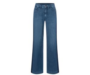 Weite Jeans MAC "PURE galloon", Damen, Gr. 36, Länge 32, blau (soft navy blau), Denim/Jeans, Obermaterial: 98% Baumwolle, 2% Elasthan, unifarben, weit knöchellang, Jeans, im Five-Pocket Style (1960673