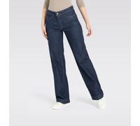 Weite Jeans MAC "WIDE", Damen, Gr. 34, Länge 32, blau (fashion rinsed), Denim/Jeans, Obermaterial: 91% Baumwolle, 7% Elastomultiester, 2% Elasthan, bequem, Jeans, Topseller (73912768-34) fashion rinse
