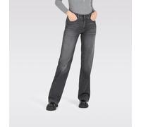 Weite Jeans MAC "WIDE", Damen, Gr. 38, Länge 34, grau (grau heavy used wash), Denim/Jeans, Obermaterial: 91% Baumwolle, 7% Elastomultiester, 2% Elasthan, bequem, Jeans (98025152-38) grau heavy used wa