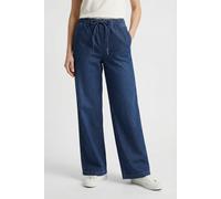 Weite Jeans MAC "WIDE EASY", Damen, Gr. 36, Länge 30, schwarz cobalt blau used, Denim/Jeans, Obermaterial: 68% Baumwolle, 28% Polyester, 4% Elasthan, unifarben, weit knöchellang, Jeans, mit elastische