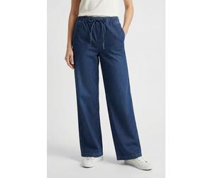 Weite Jeans MAC "WIDE EASY", Damen, Gr. 38, Länge 30, schwarz cobalt blau used, Denim/Jeans, Obermaterial: 68% Baumwolle, 28% Polyester, 4% Elasthan, unifarben, weit knöchellang, Jeans, mit elastische
