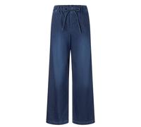 Weite Jeans MAC "WIDE EASY", Damen, Gr. 38, Länge 32, schwarz cobalt blau used, Denim/Jeans, Obermaterial: 68% Baumwolle, 28% Polyester, 4% Elasthan, unifarben, weit knöchellang, Jeans, mit elastische