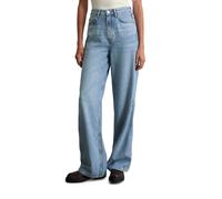 Weite Jeans MARC O'POLO "aus softem Lyocell-Baumwolle-Mix", Damen, Gr. 34, Länge 32, light blau, Obermaterial: 76% Lyocell, 24% Baumwolle, unifarben, loose fit, Jeans (95911567-34) light blau