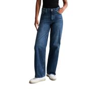 Weite Jeans MARC O'POLO DENIM "aus Baumwolle ohne Stretch", Damen, Gr. 27, Länge 32, blau (dunkelblau), Obermaterial: 100% Baumwolle, unifarben, normal, Jeans (11567827-27) dunkelblau