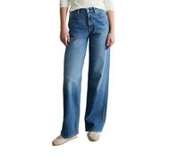 Weite Jeans MARC O'POLO DENIM "aus leichter Bio-Baumwoll-Qualität", Damen, Gr. 34, Länge 34, blau (medium blau), Obermaterial: 98% Baumwolle, 2% Elasthan, unifarben, normal, Jeans (59339319-34) medium
