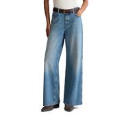 Weite Jeans MARC O'POLO DENIM "aus Rigid Denim", Damen, Gr. 28, Länge 32, blau (bright blau), Obermaterial: 100% Baumwolle, unifarben, weit lang, Jeans (55239066-28) bright blau