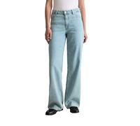 Weite Jeans MARC O'POLO DENIM "mit recyceltem Leinen aus Frankreich", Damen, Gr. 30, Länge 32, blau (aqua), Obermaterial: 47% Baumwolle, 33% Lyocell, 20% Leinen, unifarben, weit normal, Jeans (9100332