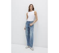 Weite Jeans MAVI "LEILA W/Cut", Damen, Gr. 29, Länge 28, mid shaded glam, 86% Baumwolle, 12% Polyester, 2% Elasthan, loose fit normal, Jeans, Baggy Jeans (63683045-29) mid shaded glam
