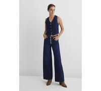 Weite Jeans MAVI "SIENA BUTTON UP", Damen, Gr. 27, Länge 32, blau (rinse denim), 100% Baumwolle, weit normal, Jeans, Wide Leg Jeans (86844643-27) rinse denim