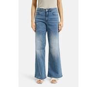 Weite Jeans MILANO ITALY, Damen, Gr. 40, blau (denim), Denim/Jeans, Material: 98% Baumwolle, 2% Elasthan, Abriebeffekte, weit, Jeans, mit Destroy-Effekten (64999157-40) denim