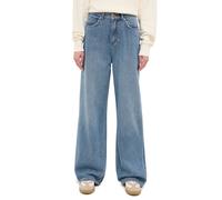 Weite Jeans MUSTANG "Damen Style Luise Wide", Damen, Gr. 34, Länge 34, 410 mittelblau, Denim/Jeans, 79% Baumwolle, 11% Modal, 10% Lyocell, unifarben, weit, Jeans Weite Jeans (39842850-34)