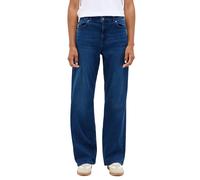 Weite Jeans MUSTANG "Damen Style Madison Wide", Damen, Gr. 34, Länge 30, blau (682 mittelblau), Denim/Jeans, 78% Baumwolle, 10% Lyocell, 9% Elastomultiester, 3% Elasthan, unifarben, weit, Jeans (34843