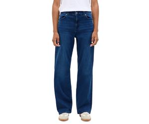 Weite Jeans MUSTANG "Damen Style Madison Wide", Damen, Gr. 34, Länge 30, blau (682 mittelblau), Denim/Jeans, 78% Baumwolle, 10% Lyocell, 9% Elastomultiester, 3% Elasthan, unifarben, weit, Jeans (34843