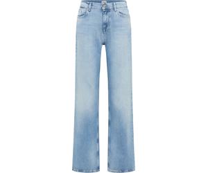 Weite Jeans MUSTANG "Madison Wide", Damen, Gr. 29, Länge 32, blau (medium bleach), Denim/Jeans, Obermaterial: 73% Baumwolle, 26% Lyocell, 1% Elasthan, unifarben, weit knöchellang, Jeans (24001541-29)