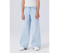 Weite Jeans NAME IT "NKFPOLLY X-WIDE JEANS 3057-FR NOOS", Mädchen, Gr. 134, N-Gr, blau (light blau denim), Denim/Jeans, Obermaterial: 98% Baumwolle, 2% Elasthan, leichte Abriebeffekte, weit lang, Jean