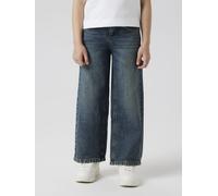 Weite Jeans NAME IT "NKFROSE für Mädchen mit weitem Bein und klassischem Sitz", Mädchen, Gr. 116, N-Gr, blau (vintage dunkelblau denim), Denim/Jeans, Obermaterial: 100% Baumwolle, leichte Abriebeffekt