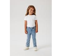 Weite Jeans NAME IT "NMFSALLI BOOTCUT JEANS 8292-TO NOOS", Mädchen, Gr. 92, N-Gr, blau (light blau bleached denim), Denim/Jeans, Obermaterial: 57% Lyocell, 31% Polyester, 10% Viskose, 2% Elasthan, Abr