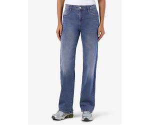 Weite Jeans NOISY MAY "NMYOLANDA NW WIDE JEANS AZ308MB FWD NOOS", Damen, Gr. 26, Länge 32, blau (medium blau denim), Denim/Jeans, Obermaterial: 99% Baumwolle, 1% Elasthan, unifarben, extralang, Jeans,