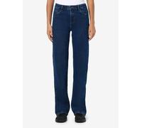 Weite Jeans NOISY MAY "NMYOLANDA NW WIDE JEANS AZ365DB FWD NOOS", Damen, Gr. 28, Länge 30, blau (dunkelblau denim), Denim/Jeans, Obermaterial: 99% Baumwolle, 1% Elasthan, unifarben, Jeans (12103946-28