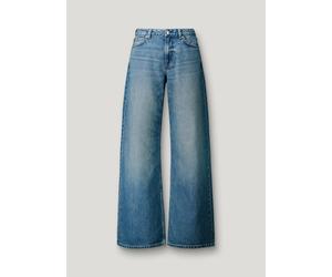 Weite Jeans PEPE JEANS "LINA MW WIDE LEG VERDE BLU", Damen, Gr. 26, Länge 30, blau (mid blau), Denim/Jeans, Obermaterial: 100% Baumwolle, weit lang, Jeans, aus Baumwoll-Denim, mittlere Leibhöhe (76533