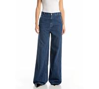 Weite Jeans REPLAY, Damen, Gr. 28, Länge 32, blau (dunkelblau), Denim/Jeans, Obermaterial: 100% Baumwolle, weit lang, Jeans Weite Jeans, in Baumwollqualität (63475764-28)
