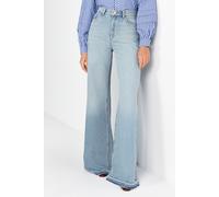 Weite Jeans RICHROYAL, Damen, Gr. 28, Länge 34, blau (denim blau), Denim/Jeans, Obermaterial: 50% Baumwolle, 50% Lyocell, unifarben, ausgestellt lang, Jeans Weite Jeans, High Waist, leichter Used-Look