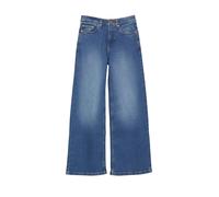 Weite Jeans S.OLIVER JUNIOR, Mädchen, Gr. 146, N-Gr, mid blau, Denim/Jeans, Obermaterial: 98% Baumwolle, 2% Elasthan, regular fit lang, Jeans, mit Weitenregulierung innen, für Kids (41814052-146) mid