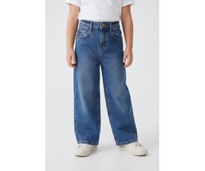 Weite Jeans S.OLIVER JUNIOR, Mädchen, Gr. 152, N-Gr, blau, Denim/Jeans, Obermaterial: 99% Baumwolle, 1% Elasthan, unifarben, regular fit lang, Jeans, mit Weitenregulierung innen (51919636-152) blau