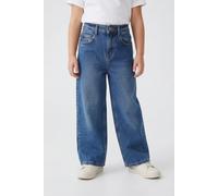 Weite Jeans S.OLIVER JUNIOR, Mädchen, Gr. 164, N-Gr, blau, Denim/Jeans, Obermaterial: 99% Baumwolle, 1% Elasthan, unifarben, regular fit lang, Jeans, mit Weitenregulierung innen (51919636-164) blau