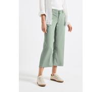Weite Jeans STREET ONE, Damen, Gr. 28, Länge 26, grün (sage grün washed), Denim/Jeans, Obermaterial: 56% Lyocell, 22% Polyester, 19% Viskose, 3% Elasthan, unifarben, weit 7/8-Länge, Jeans, im Culotte-