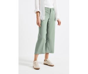 Weite Jeans STREET ONE, Damen, Gr. 30, Länge 26, grün (sage grün washed), Denim/Jeans, Obermaterial: 56% Lyocell, 22% Polyester, 19% Viskose, 3% Elasthan, unifarben, weit 7/8-Länge, Jeans, im Culotte-