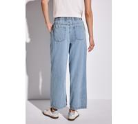 Weite Jeans STREET ONE, Damen, Gr. 34, Länge 26, light blau clean, Jeans, 50% Baumwolle, 50% Lyocell, unifarben, knöchelfrei, Jeans (39848165-34) light blau clean