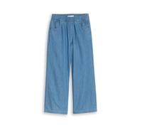 Weite Jeans TOM TAILOR, Damen, Gr. 122, N-Gr, mid stone bright blau, Denim/Jeans, Obermaterial: 100% Baumwolle. Futter: 100% Baumwolle, unifarben, normal lang, Jeans, mit elastischem Bund (92689429-12