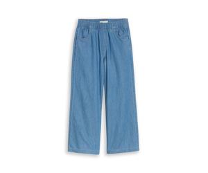 Weite Jeans TOM TAILOR, Damen, Gr. 122, N-Gr, mid stone bright blau, Denim/Jeans, Obermaterial: 100% Baumwolle. Futter: 100% Baumwolle, unifarben, normal lang, Jeans, mit elastischem Bund (92689429-12