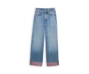 Weite Jeans TOM TAILOR, Mädchen, Gr. 146, N-Gr, blau (light stone blau denim tint), Denim/Jeans, Obermaterial: 100% Baumwolle. Futter: 100% Baumwolle, unifarben, normal lang, Jeans, in 5-Pocket-Form u