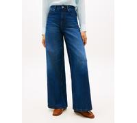 Weite Jeans TOMMY HILFIGER "DNM NEW DOREEN 70'S WIDE LEG HW", Damen, Gr. 30, Länge 32, blau (new doreen), Denim/Jeans, Obermaterial: 100% Baumwolle, unifarben, lässig geschnitten lang, Jeans, Baumwoll